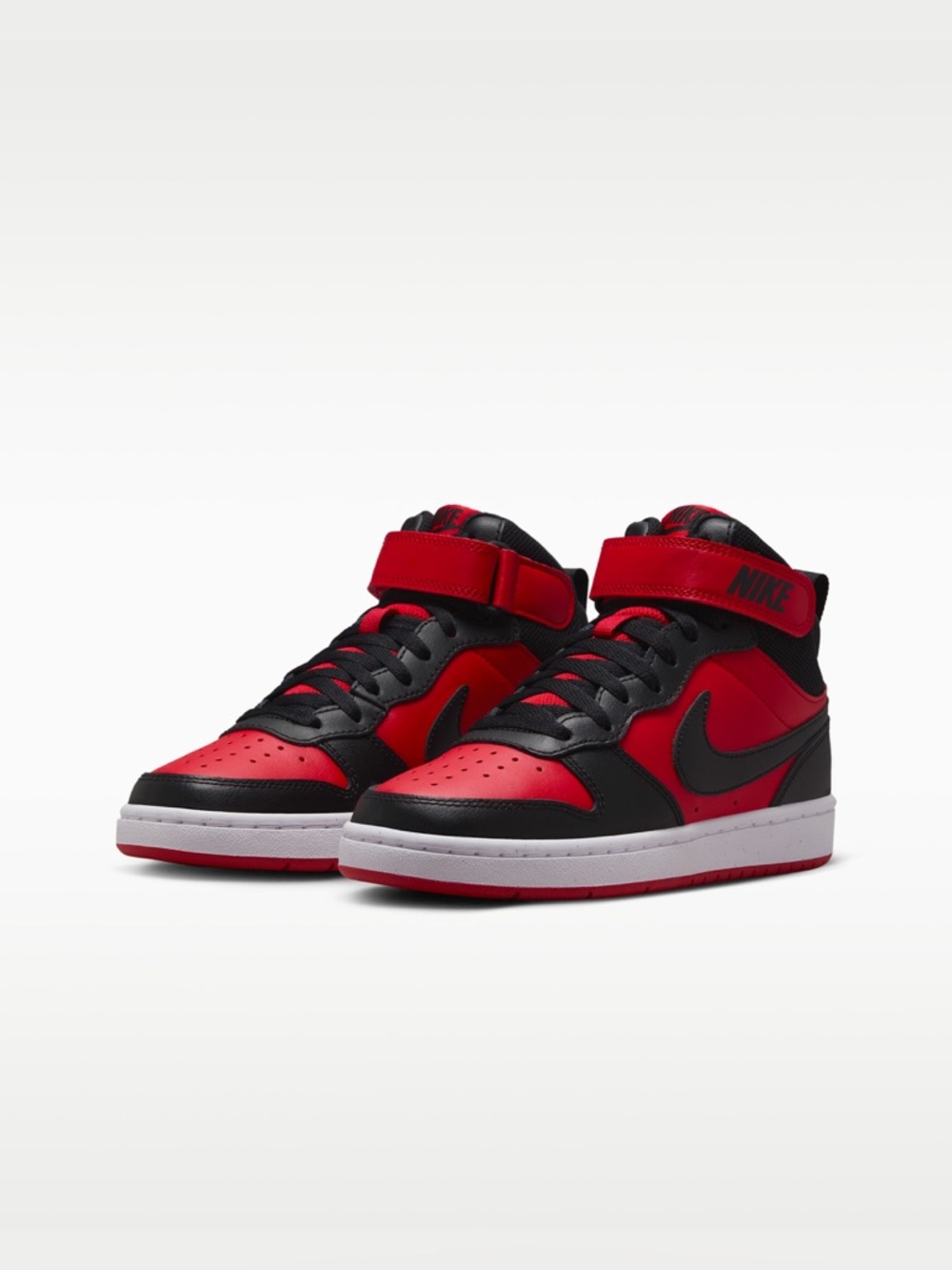 Nike Court Borough Mid 2 (Big Kids’ Size 7Y, University Red/White/Black)